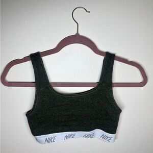 Nike Forest green Nike Sports Bra with White Band